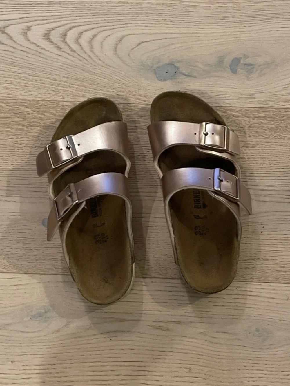 Birkenstock Kids Rose Gold Double-Buckle Sandals